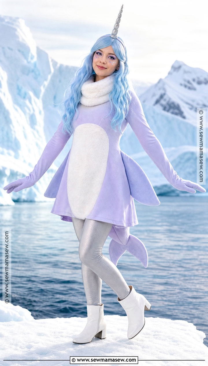 Narwhal Costume With Silver Horn - 30 under the sea costumes for women