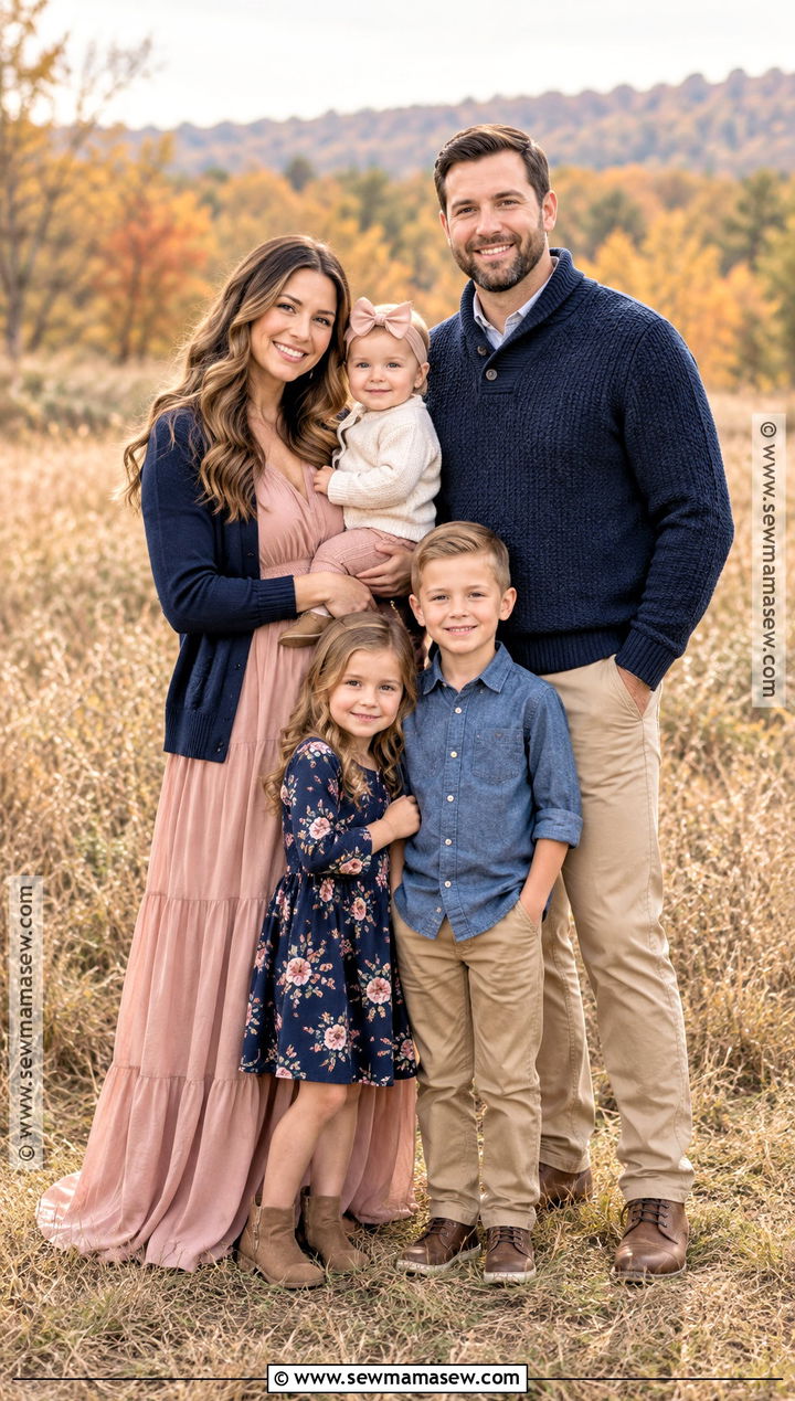 Navy And Blush Family Photo Outfits - 15 blue family pictures outfits fall