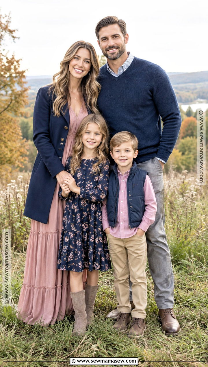 Navy And Blush Family Picture Outfits - 20 Navy Family Pictures Outfits Fall