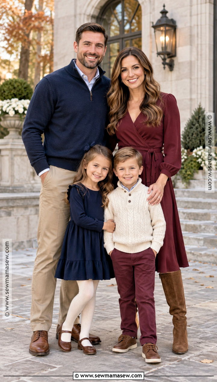 Navy And Burgundy Fall Family Photo Outfits - 15 fall photography family outfits