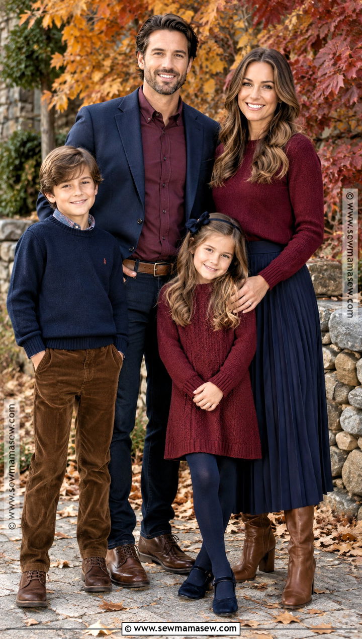 Navy And Burgundy Family Picture Outfits - 20 Navy Family Pictures Outfits Fall