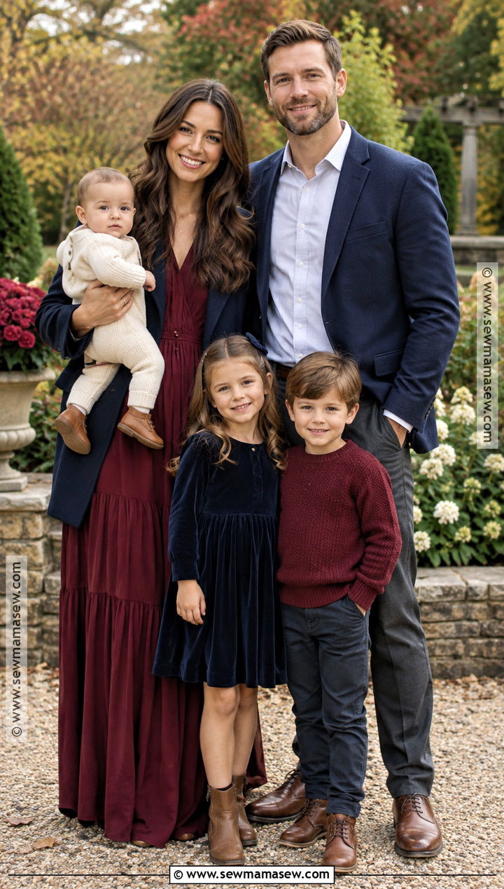 Navy And Burgundy Family Picture Outfits - 20 fall family pictures outfits navy