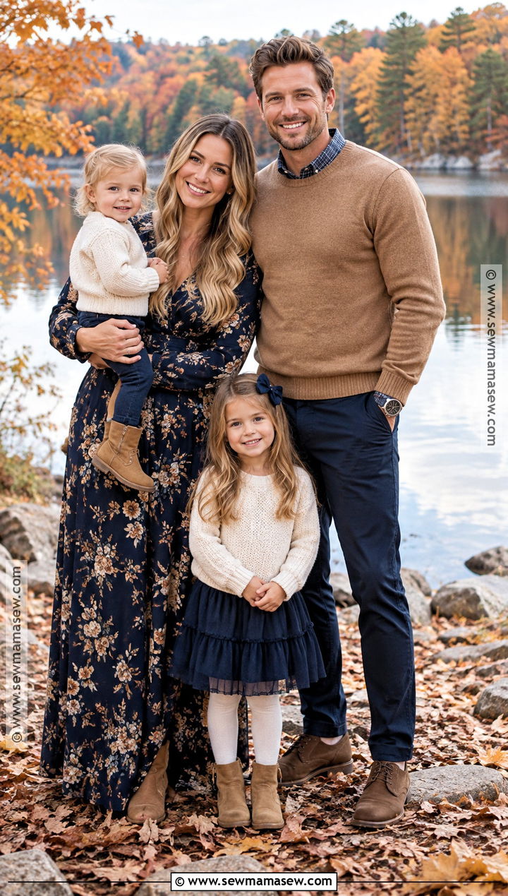 Navy And Camel Fall Family Picture Outfit - 25 outdoor fall family pictures outfits