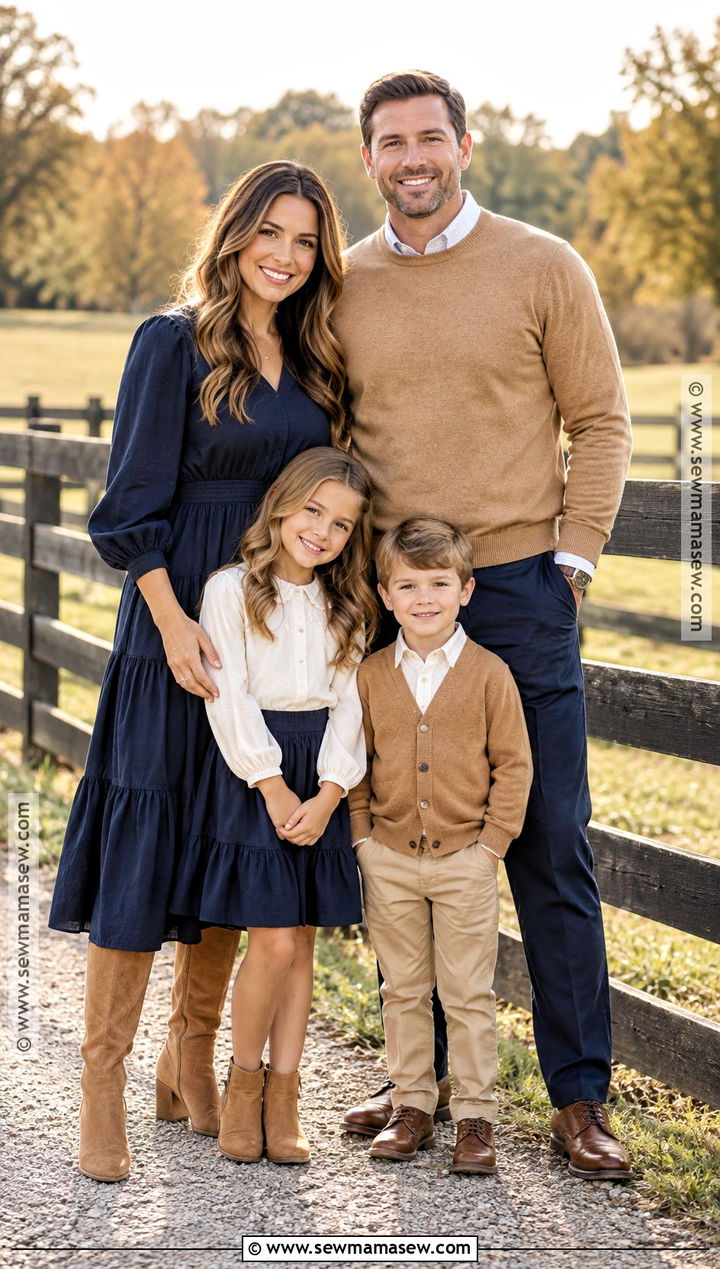 Navy And Camel Fall Family Picture Outfits - 15 fall neutral outfits family pictures