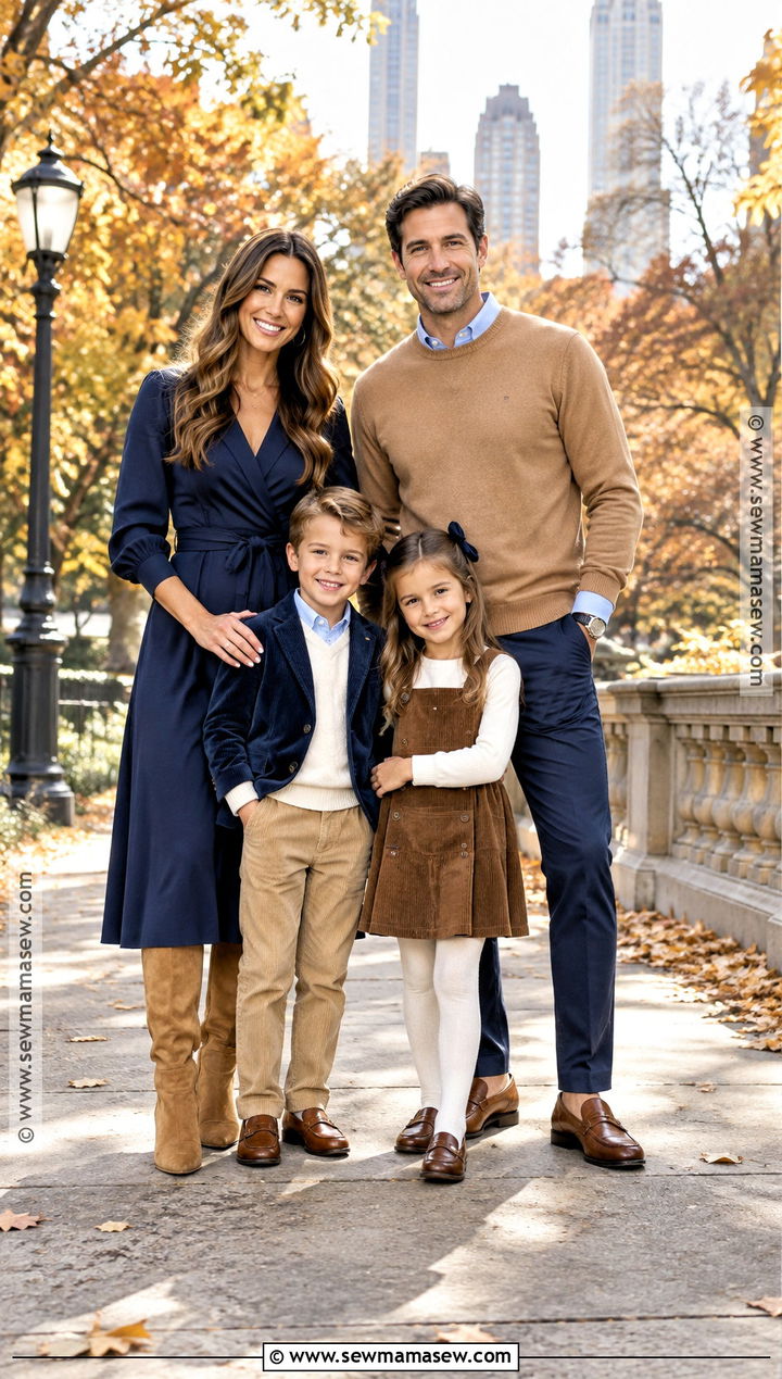 Navy And Camel Family Fall Photo Outfit - 15 family fall pics outfits