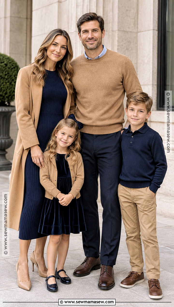 Navy And Camel Family Picture Outfits - 20 Navy Family Pictures Outfits Fall