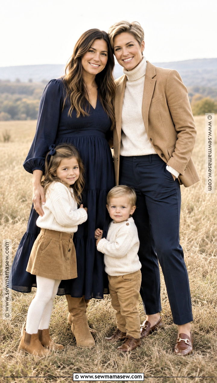 Navy And Camel Lesbian Fall Family Picture Outfit - 15 lesbian fall family pictures outfits