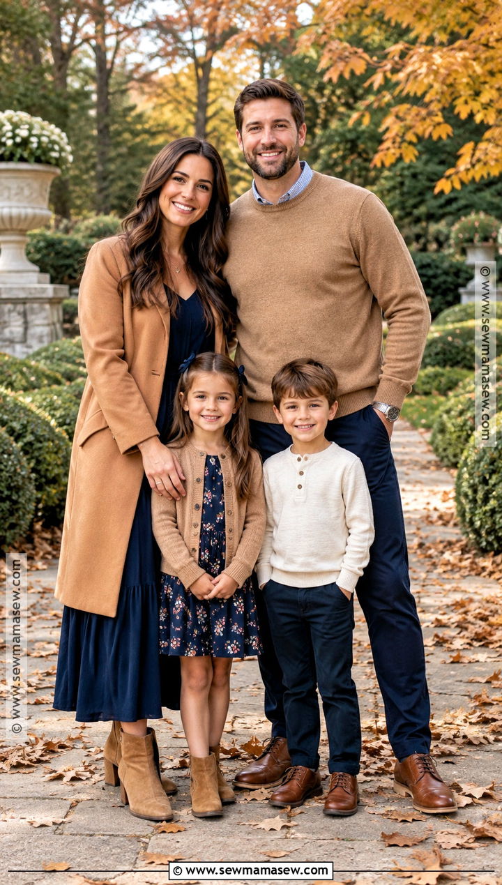 Navy And Camel October Family Photo Outfits - 25 october family photos outfits