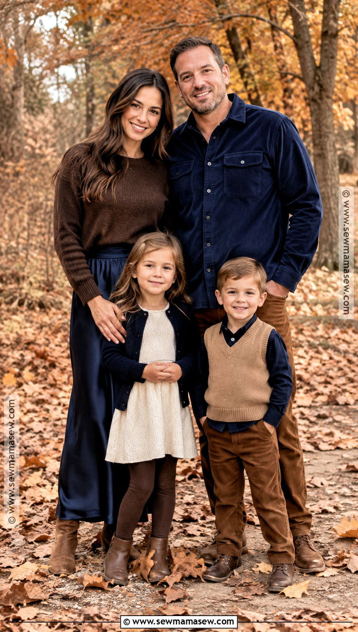 Navy And Chocolate Brown Family Picture Outfits - 20 Navy Family Pictures Outfits Fall
