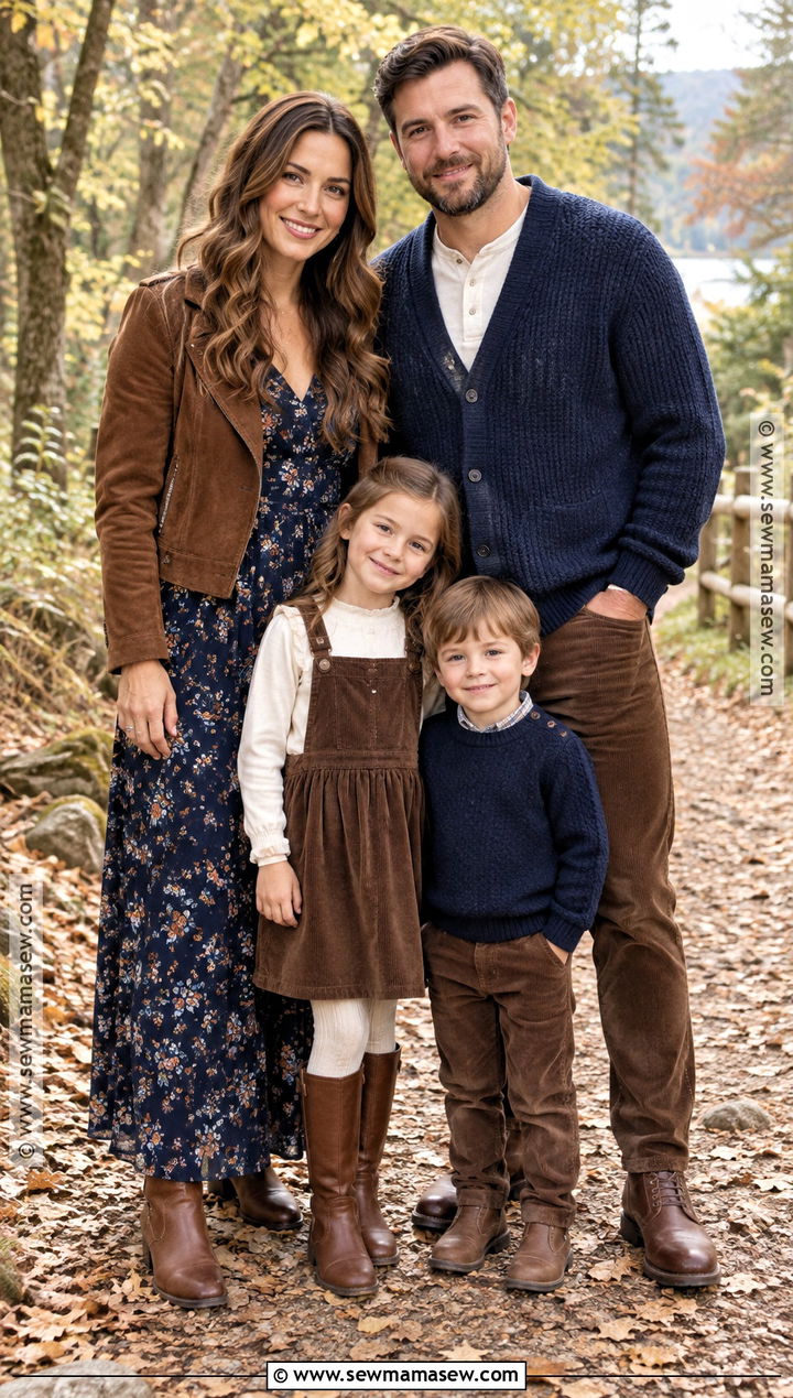 Navy And Chocolate Brown Family Picture Outfits - 20 fall family pictures outfits navy