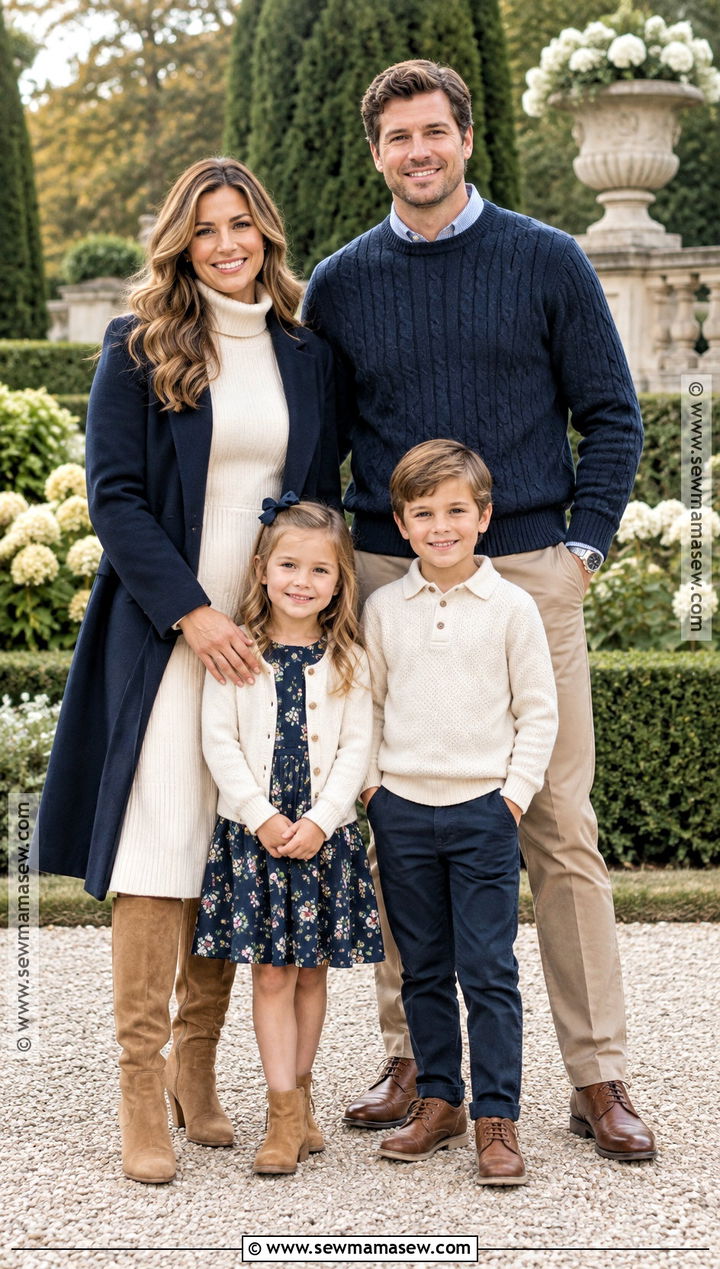 Navy And Cream Fall Family Photo Outfit - 15 fall photo outfits for family