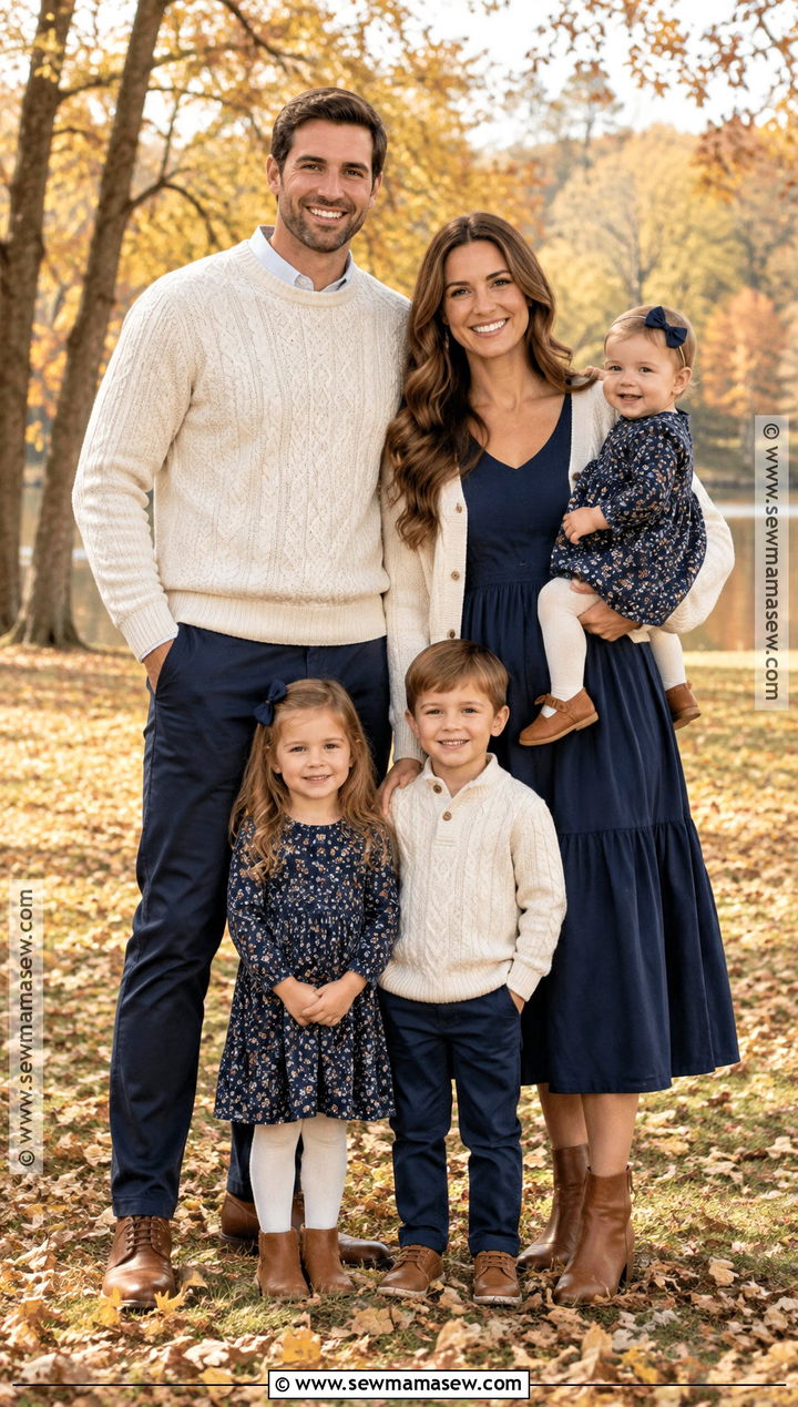 Navy And Cream Family Photo Outfits - 15 blue family pictures outfits fall