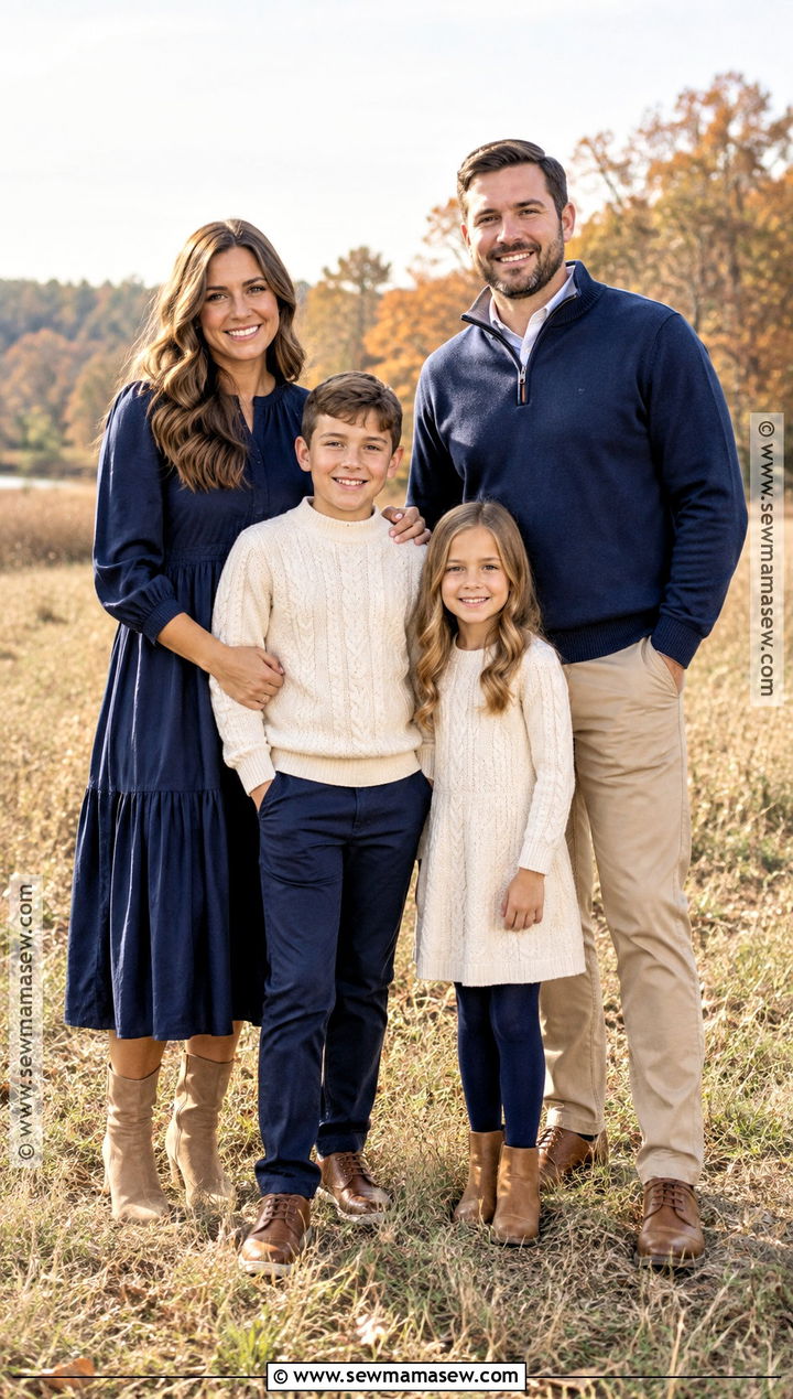 Navy And Cream Family Picture Outfits - 20 Navy Family Pictures Outfits Fall