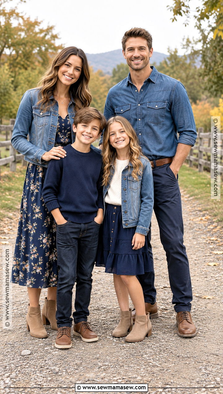 Navy And Denim Family Picture Outfits - 20 Navy Family Pictures Outfits Fall