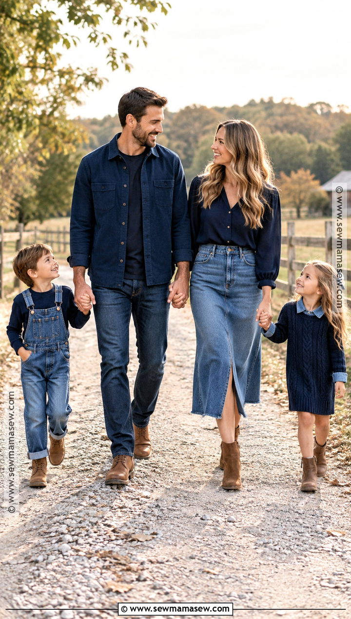 Navy And Denim Family Picture Outfits - 20 fall family pictures outfits navy