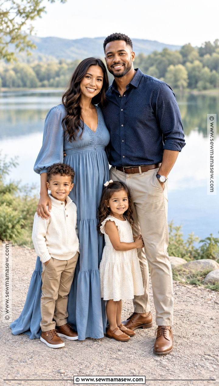 Navy And Dusty Blue September Family Photo Outfits - 20 family photo outfits september