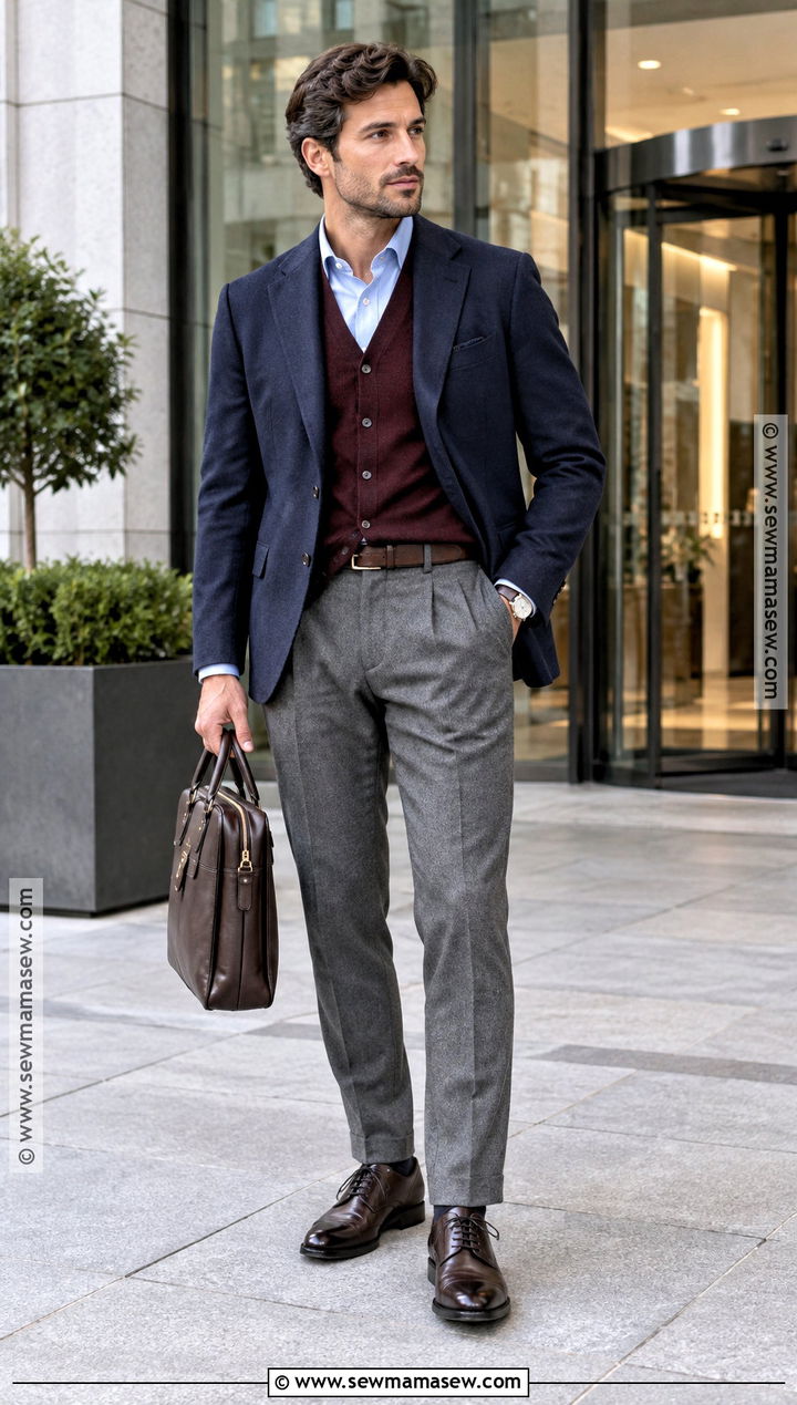 Navy And Gray Office Fall Outfit - 25 fall fashion ideas for men