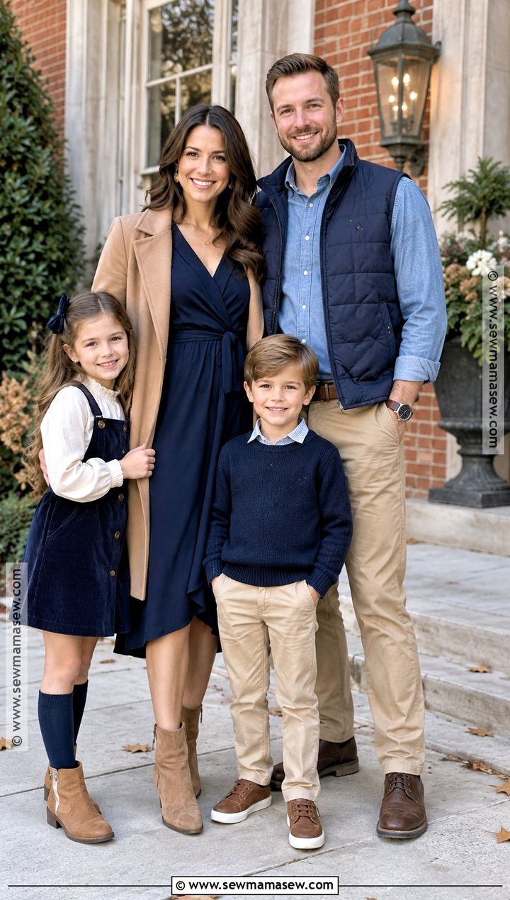 Navy And Khaki Fall Family Photo Outfits - 20 cute fall family photo outfits