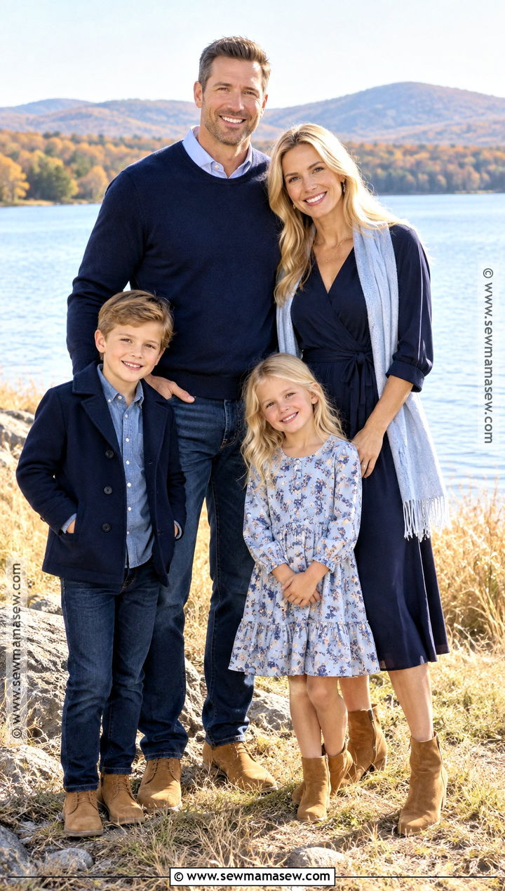 Navy And Light Blue Family Picture Outfits - 20 fall family pictures outfits navy