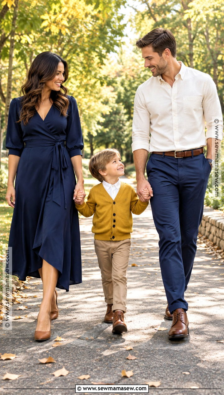 Navy And Mustard September Family Photo Outfits - 20 september family photos outfits