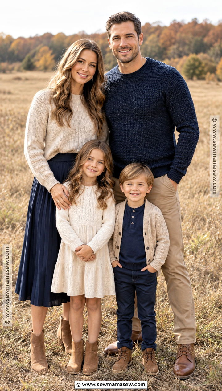 Navy And Oatmeal Fall Family Picture Outfit - 15 clothes for fall family pictures