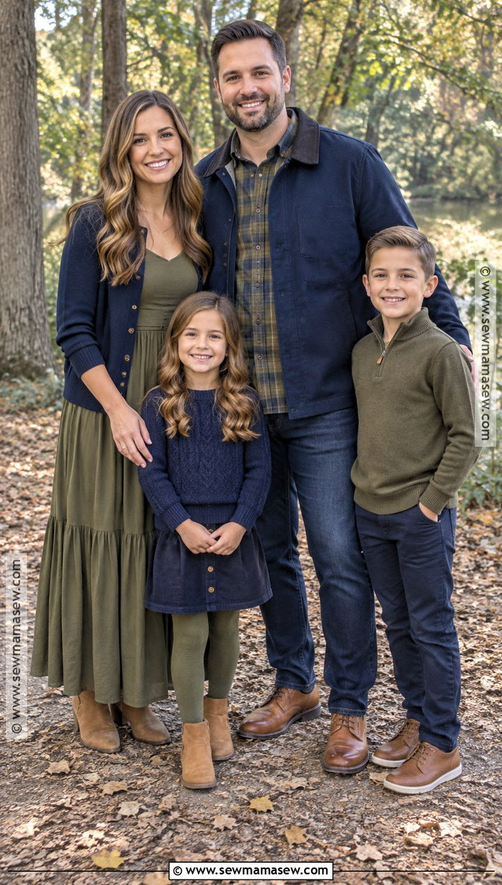 Navy And Olive Family Picture Outfits - 20 Navy Family Pictures Outfits Fall