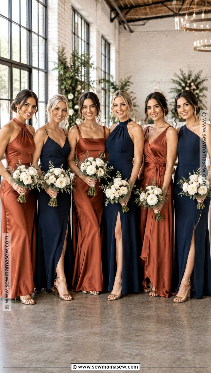 Navy And Rust Bridesmaid Dresses - 20 bridesmaid dresses mismatched fall