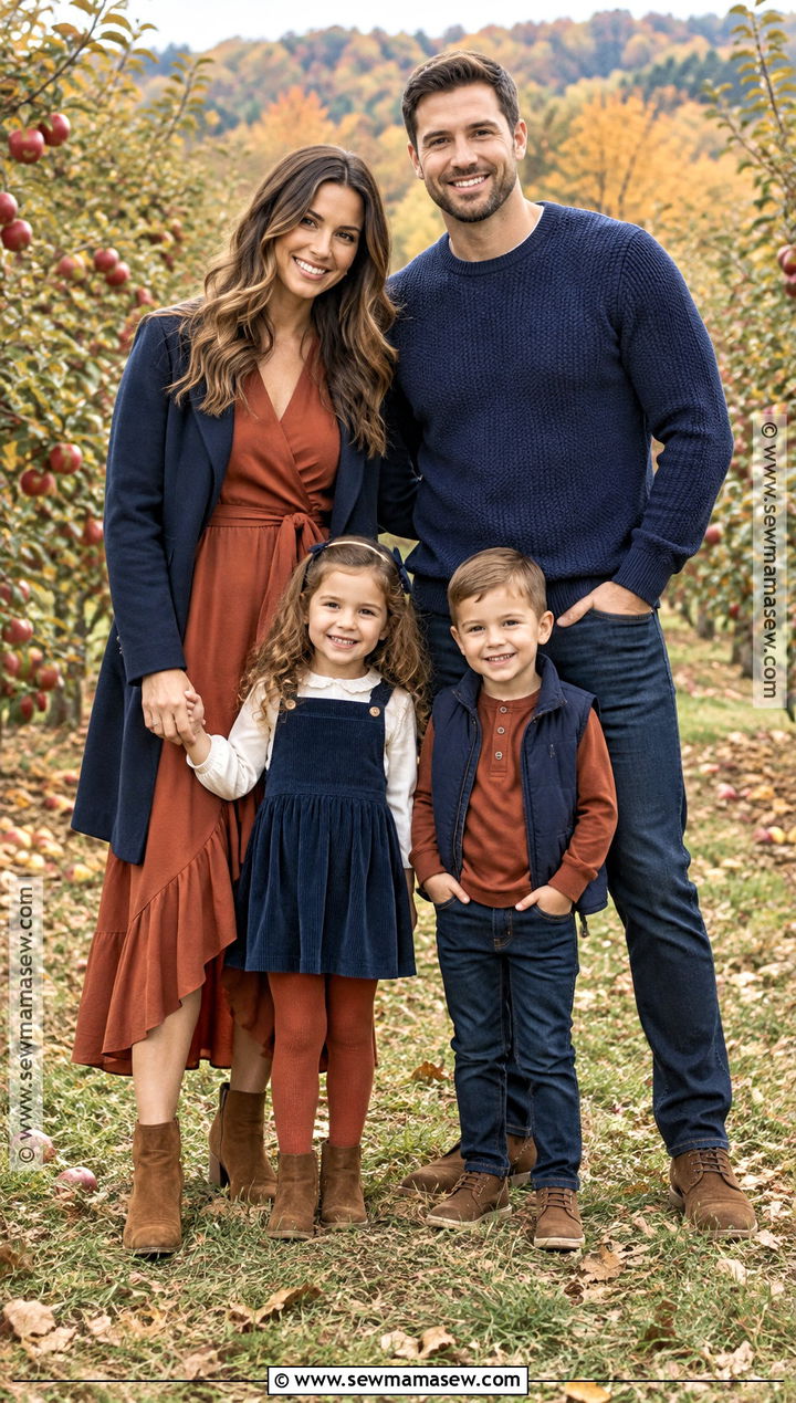 Navy And Rust Family Picture Outfits - 20 Navy Family Pictures Outfits Fall