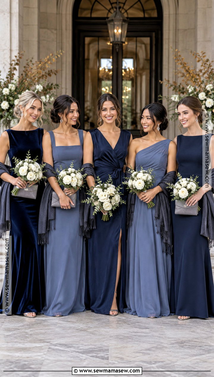 Navy And Slate Blue Mismatched Bridesmaid Dresses - 20 mismatch bridesmaid dresses fall
