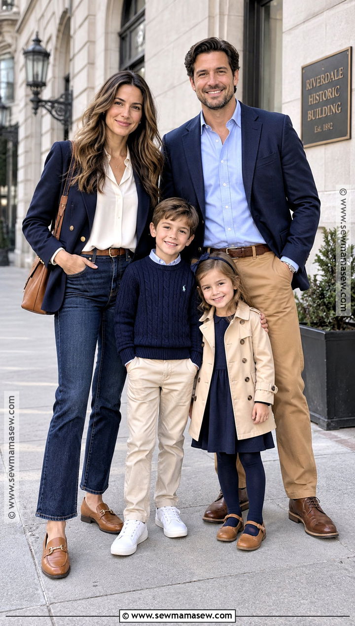 Navy Blazer And Denim Family Outfit - 20 blue fall family pictures outfits