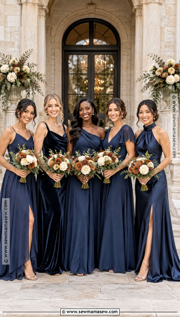 Navy Blue Bridesmaid Dresses - 15 bridesmaid dress colors fall ideas
