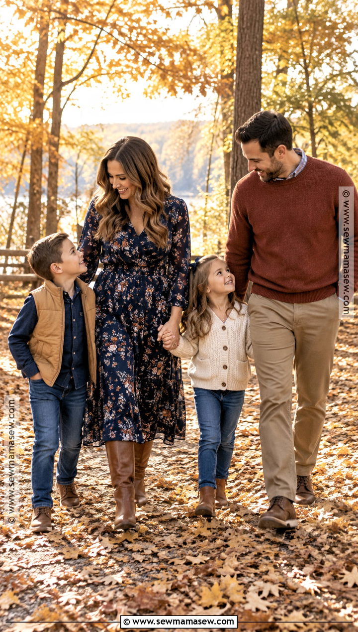 Navy Blue Fall Family Picture Outfits - 15 colors to wear for fall family pictures ideas