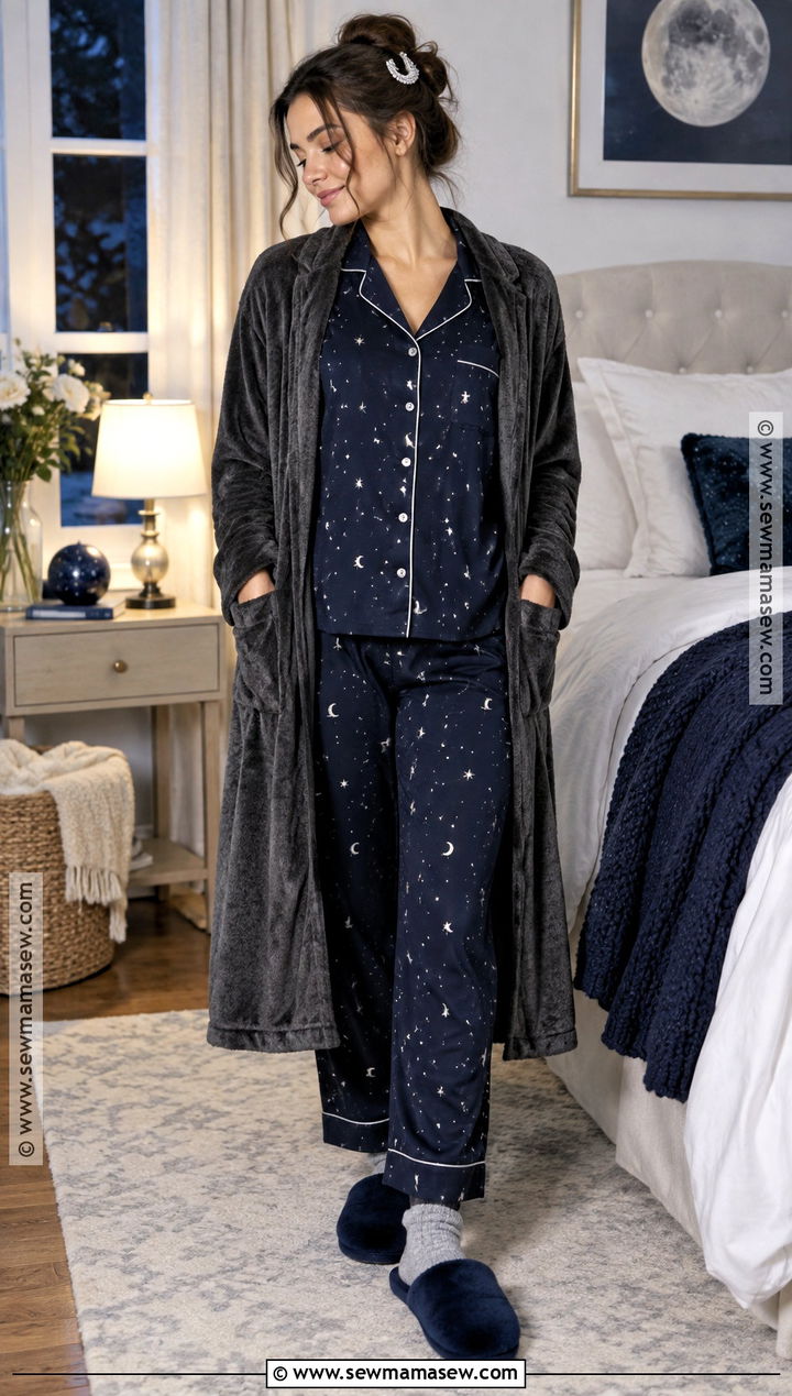 Navy Celestial Fall Pajama Set - 20 Fall Pjs Aesthetic Ideas