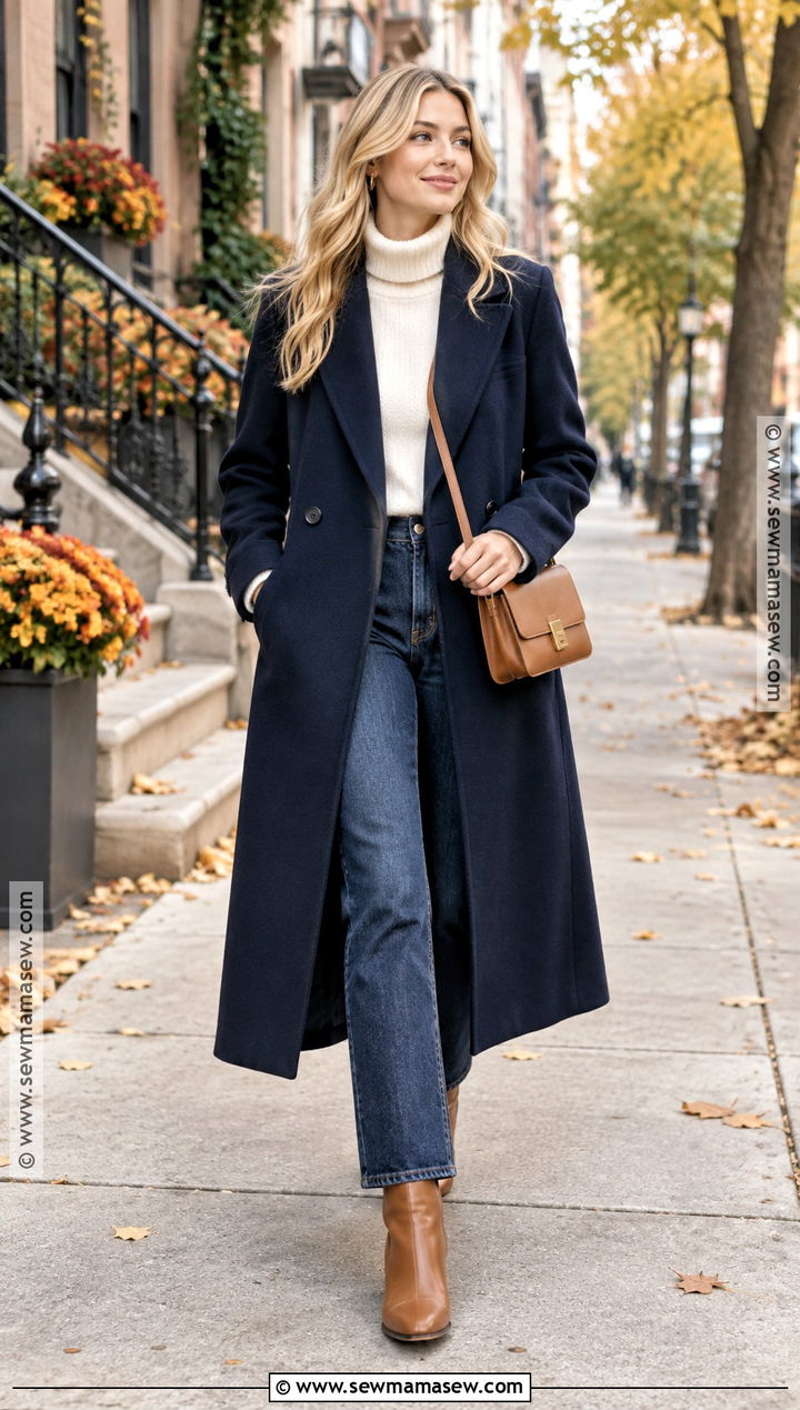 Navy Coat Outfit For Blonde Hair - 20 fall outfits blonde