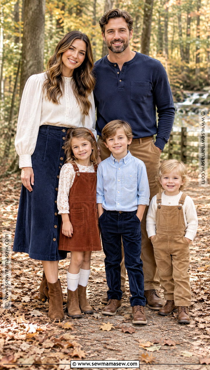 Navy Corduroy Family Picture Outfits - 20 fall family pictures outfits navy