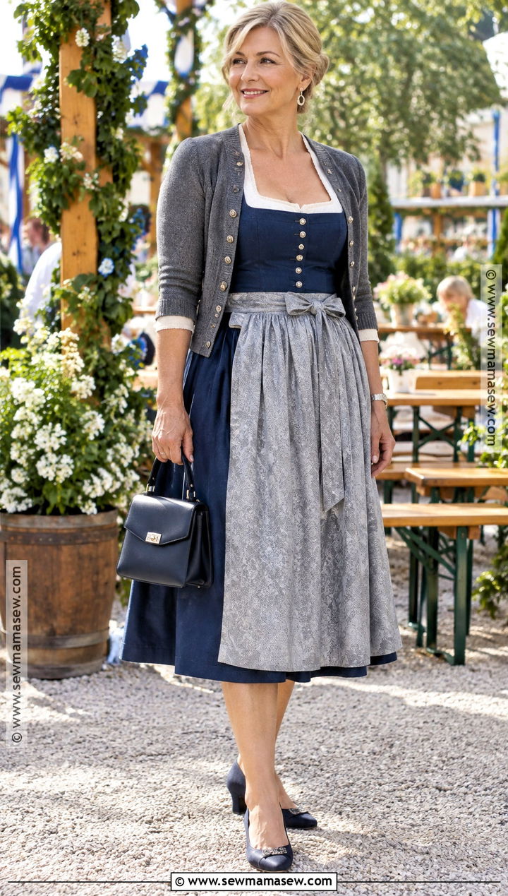 Navy Dirndl Oktoberfest Outfit For Women Over 50 - 25 october fest outfit ideas