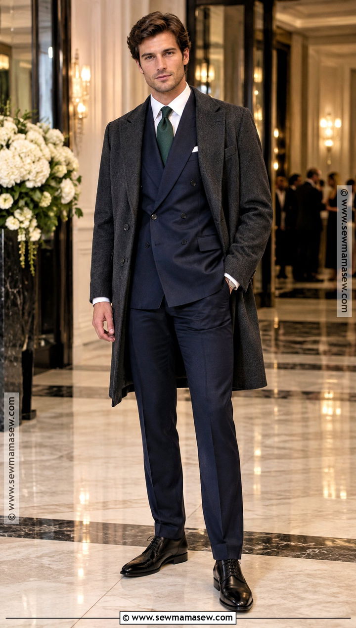 Navy Double Breasted Suit Fall Cocktail Attire - 15 mens fall cocktail attire ideas