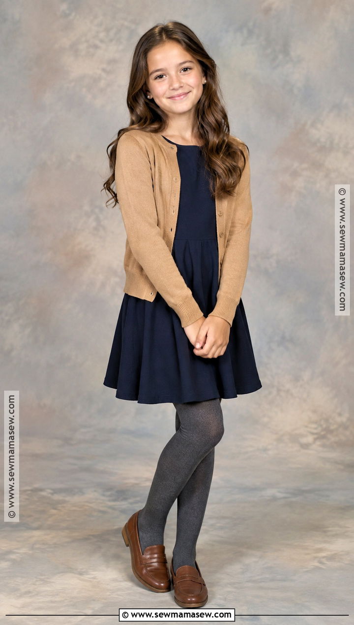Navy Dress And Loafers Fall Picture Day Outfit - 20 fall picture day outfits