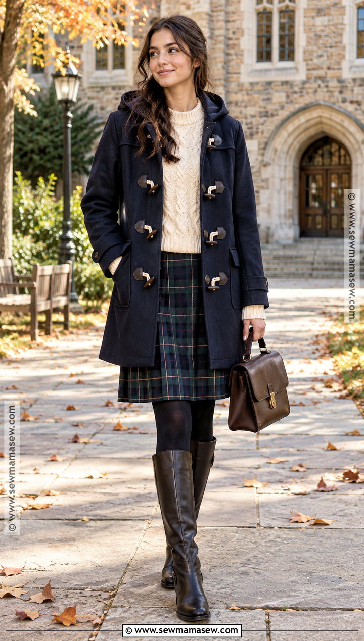 Navy Duffle Coat Outfit - 15 cute fall coats