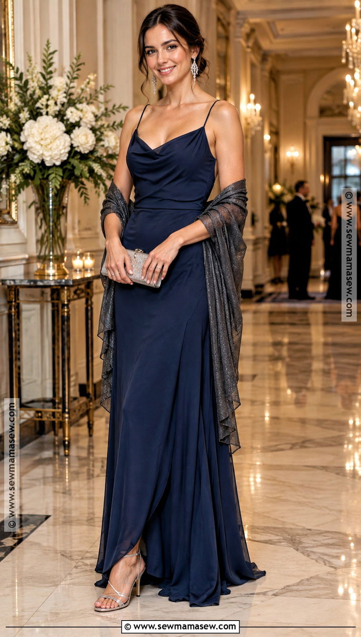 Navy Gown September Wedding Guest Outfit - 25 september wedding guest outfit ideas