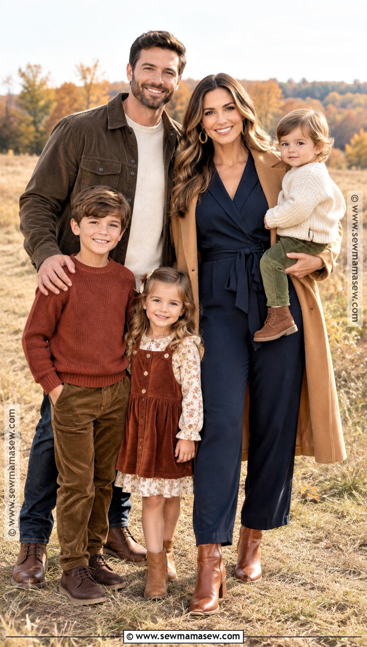 Navy Jumpsuit Fall Family Photo Outfit - 15 mom family photo outfit fall ideas