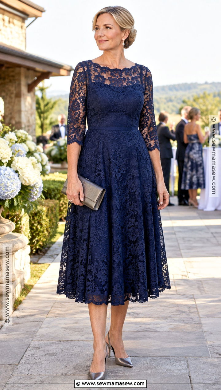 Navy Lace Mother of the Groom Dress - 15 mother of the groom dresses fall