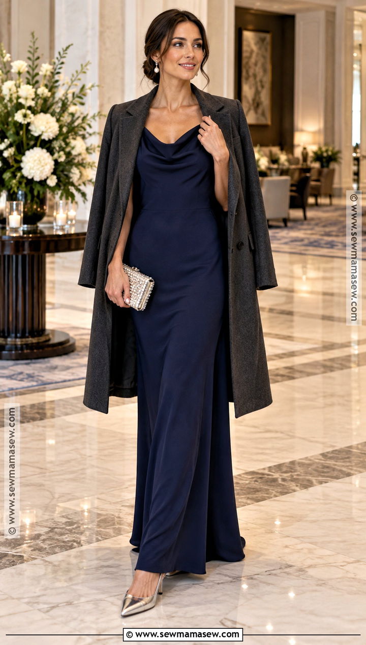 Navy Long Sleeve Wedding Guest Outfit - 15 wedding guest looks autumn