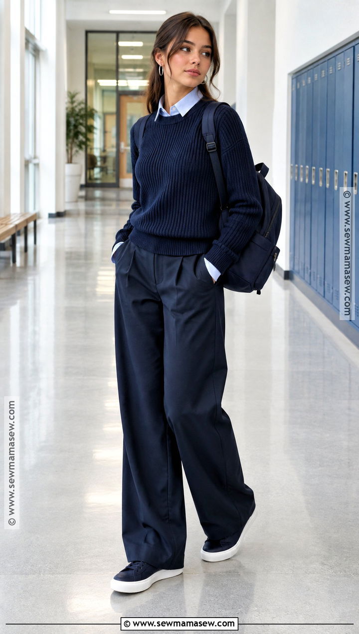 Navy Monochrome Outfit - 20 blue back to school outfits