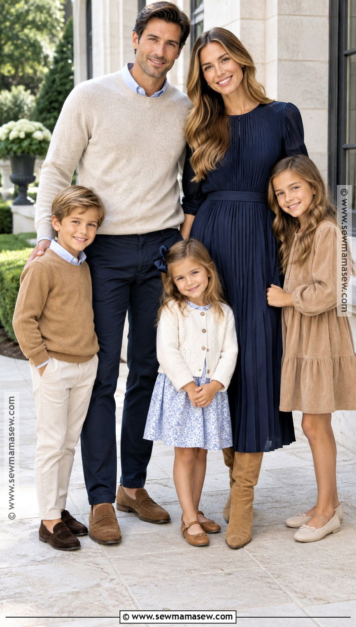 Navy Oatmeal And Camel September Family Photo Outfits - 25 september family pictures outfits