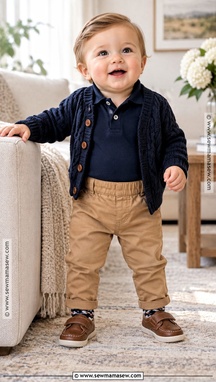 Navy Polo And Chino Baby Set - 15 autumn baby fashion set ideas