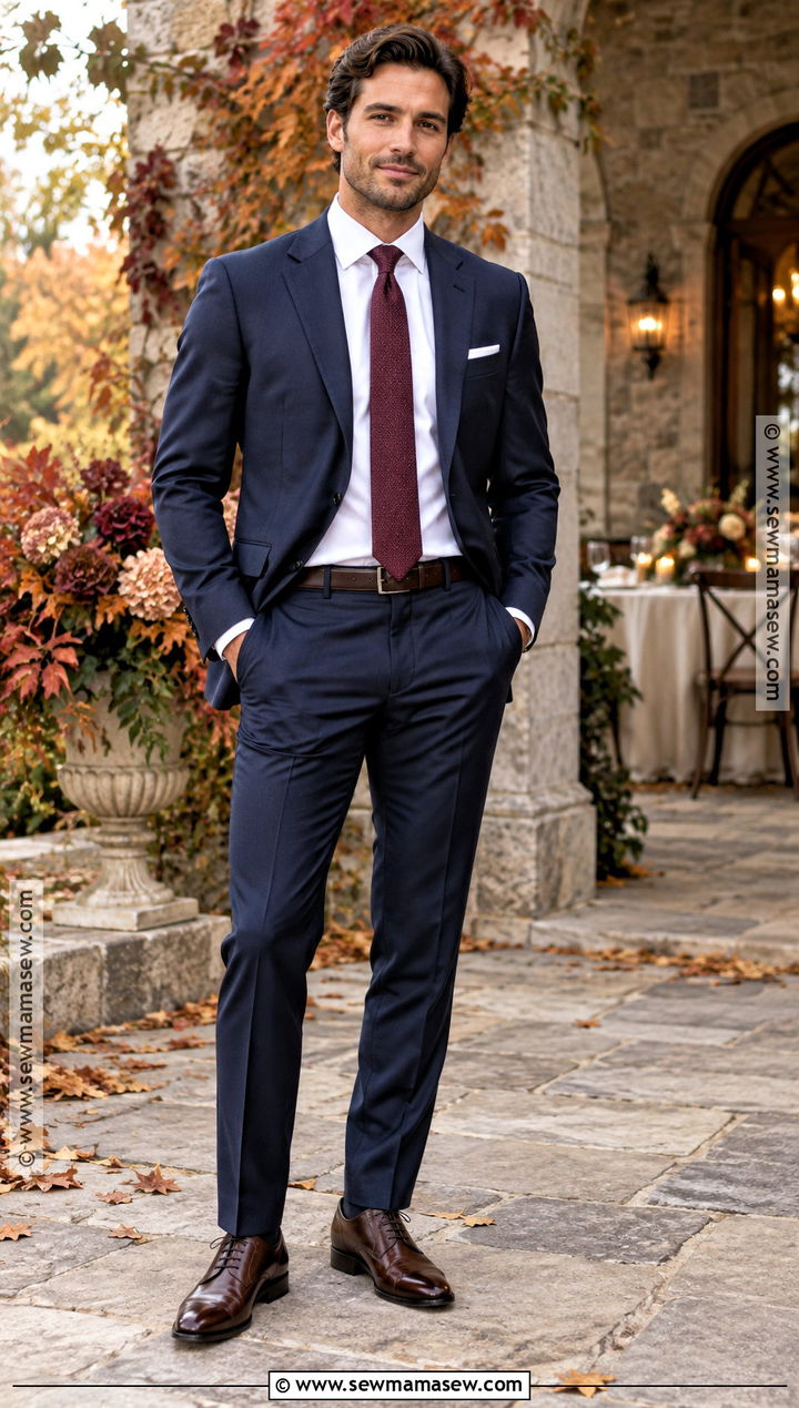 Navy Suit Fall Wedding Attire - 20 fall wedding mens attire ideas