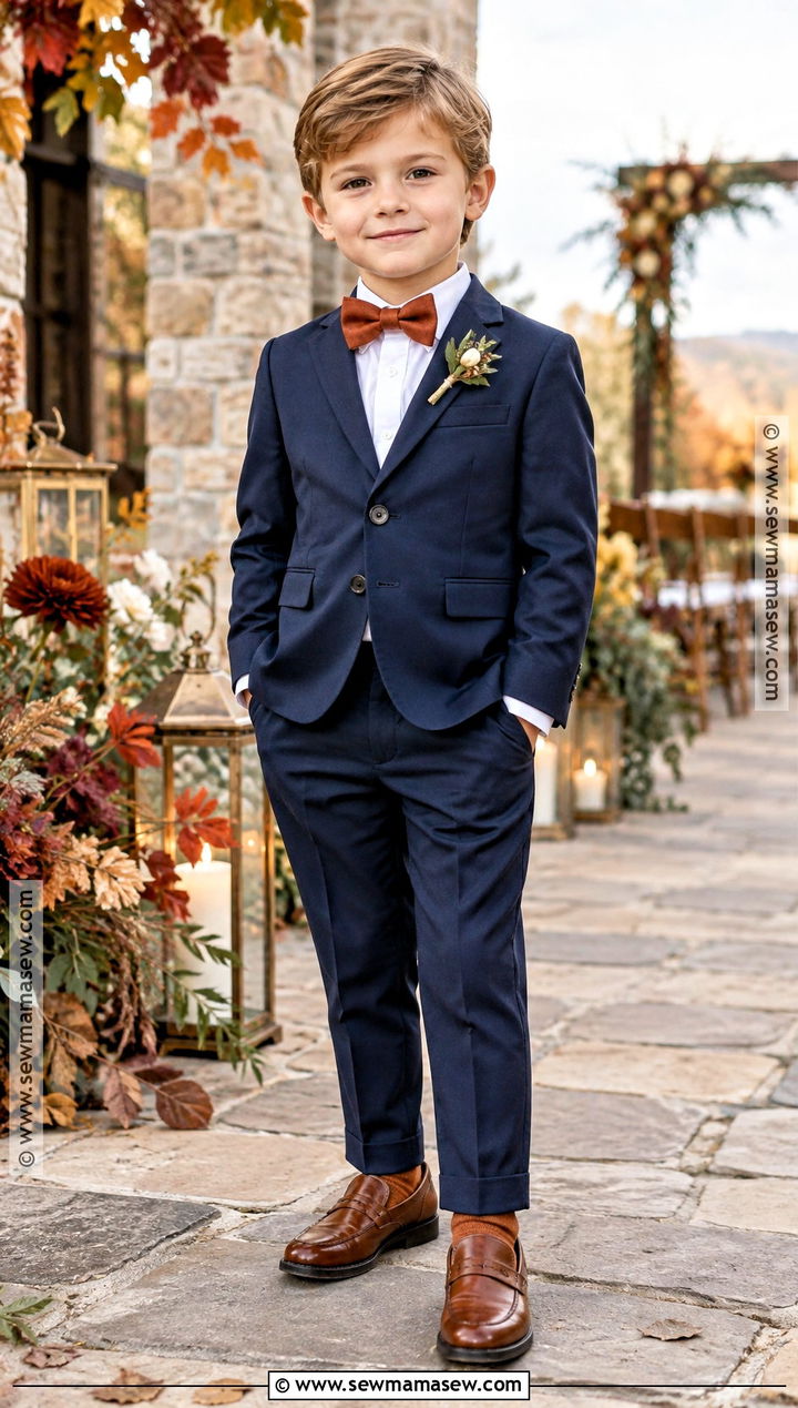 Navy Suit Ring Bearer Outfit - 20 fall ring bearer outfit ideas