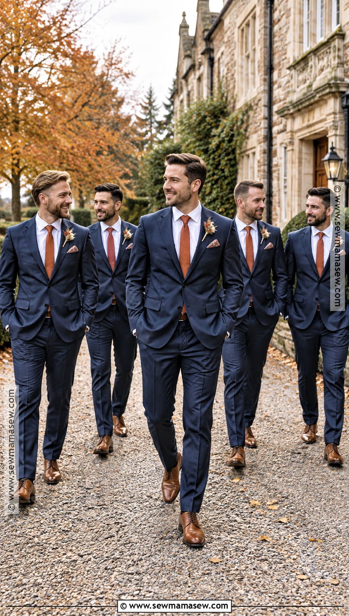 Navy Suit Rustic Groomsmen Attire - 15 groomsmen attire rustic fall ideas