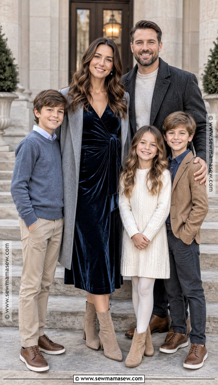 Navy Velvet Fall Photoshoot Dress - 15 fall dresses for photoshoot for family